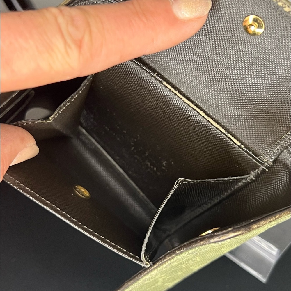 Louis Vuitton Green Monogram Mini Lin Compact Wallet Fold-Over - Picture 5 of 6